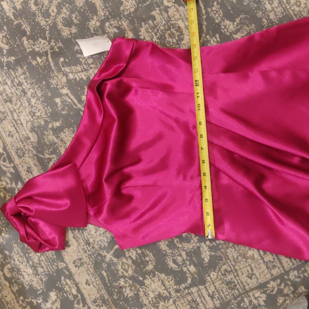 New!Aidan by Aidan MattoxSatin Bow One-Shoulder Mini Dress Sz 8 - Picture 14 of 16